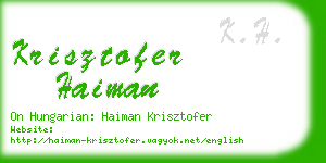 krisztofer haiman business card